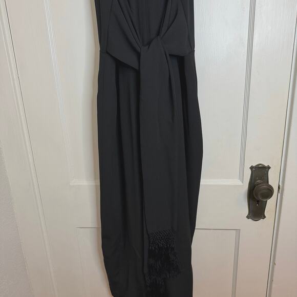 VTG Marie St. Claire Black Long Formal Gown Size 14 Embroidered Wrap Skirt NWT - Picture 5 of 15